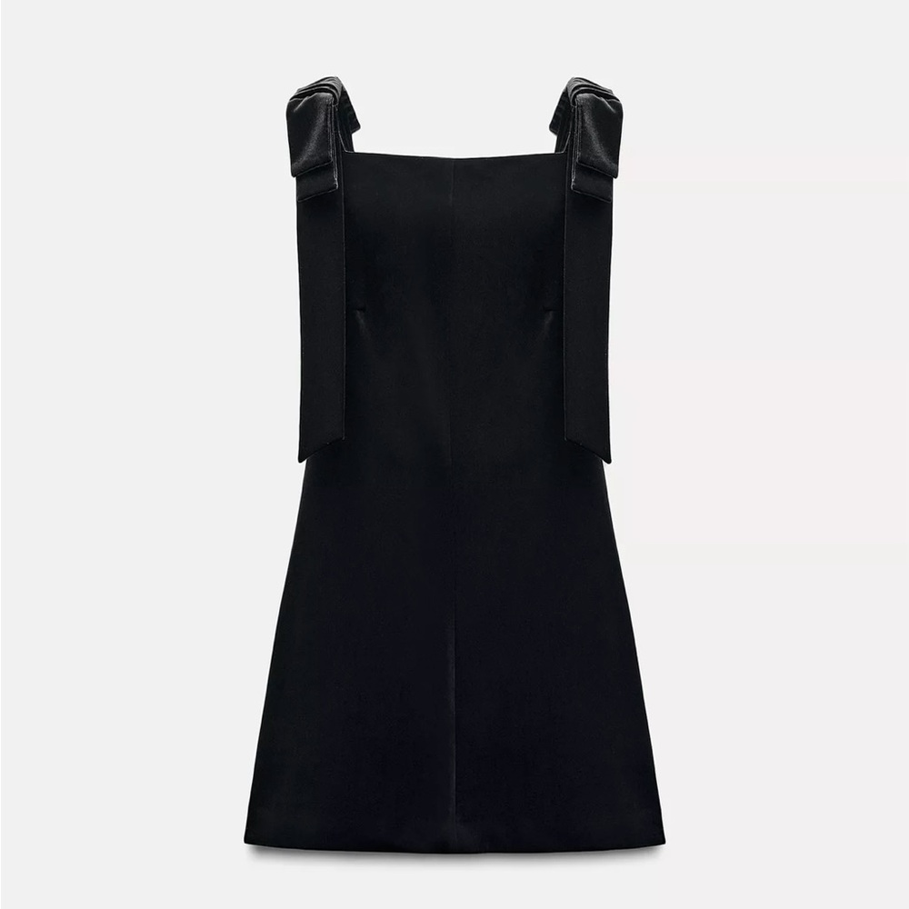 Zara Black Velvet Bow Dress